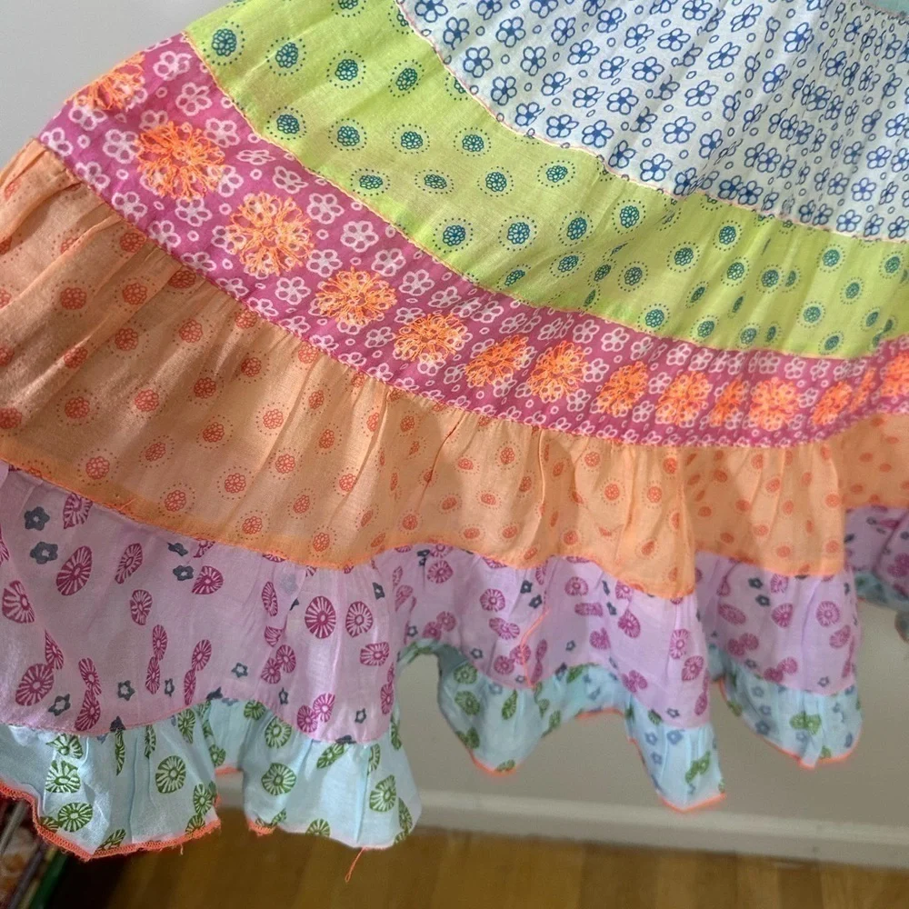 Mini & Maggi sz 7-8 dress summer style full style mixed media skirt